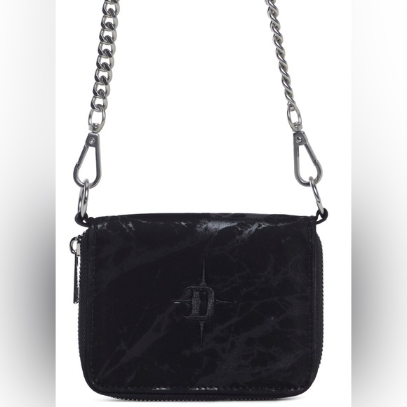 NWT Dolls Kill Darker Wavs Diatonic Crossbody Coin Purse Removable Chain Strap - Picture 11 of 13
